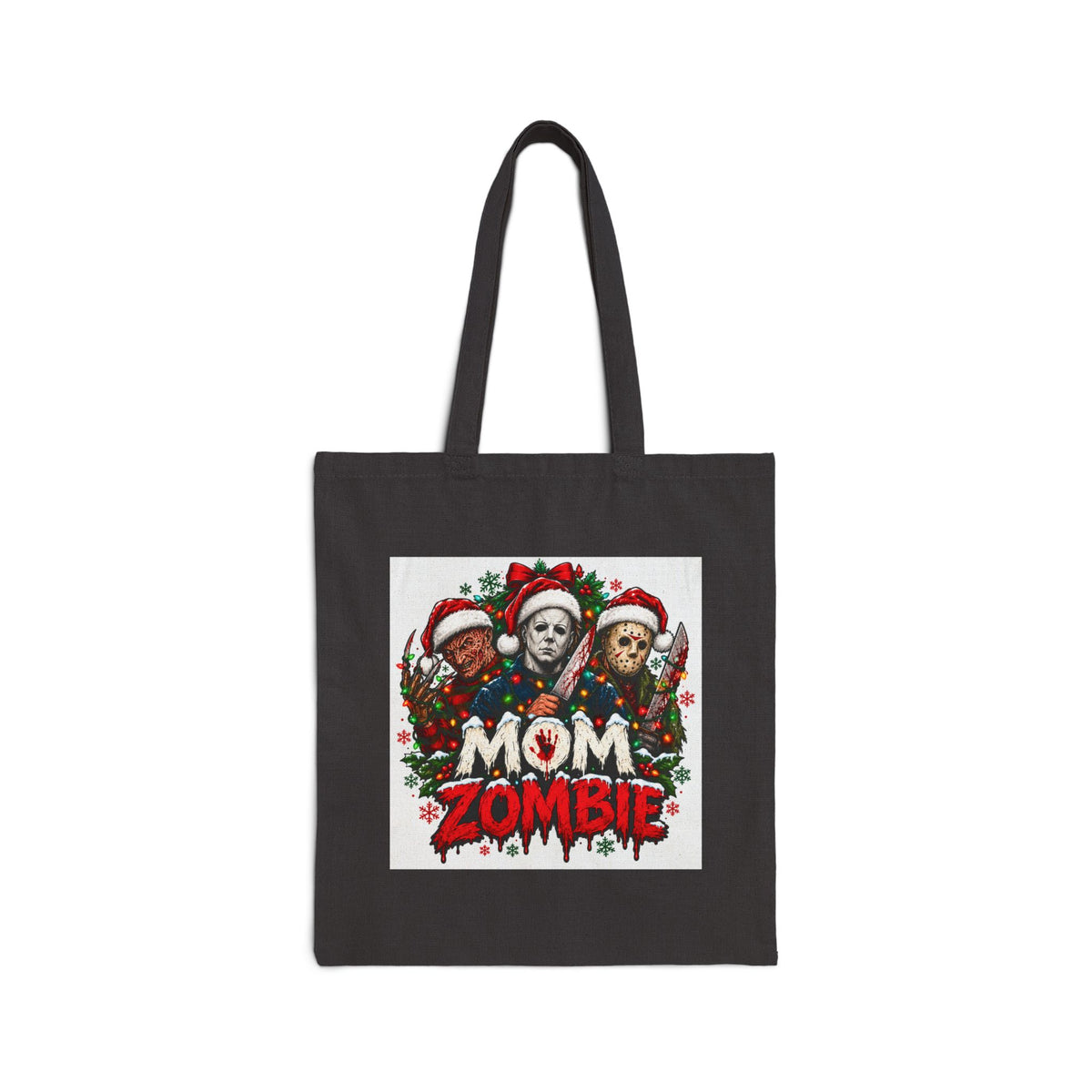Mom Zombie Halloween Cotton Canvas Tote Bag