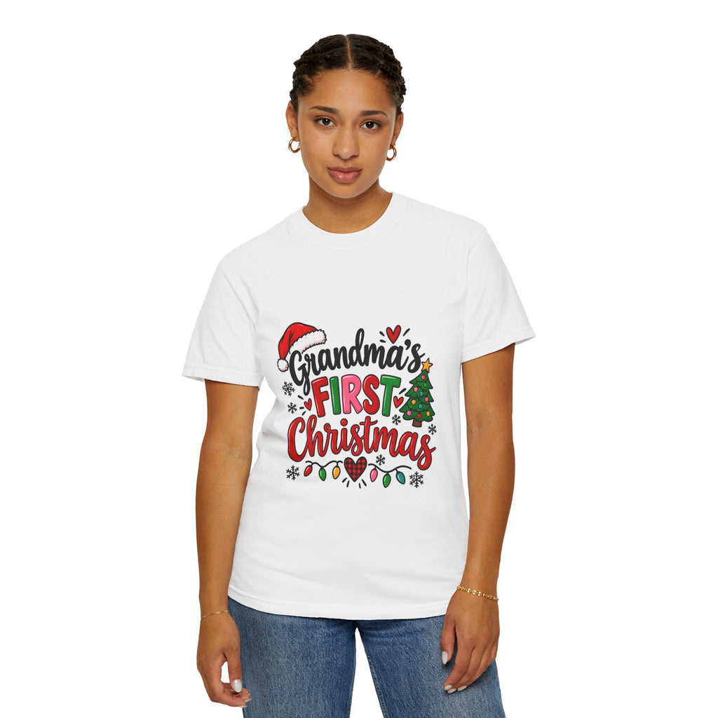 Grandma's First Christmas T-Shirt — Festive Holiday Tee for New Grandmothers