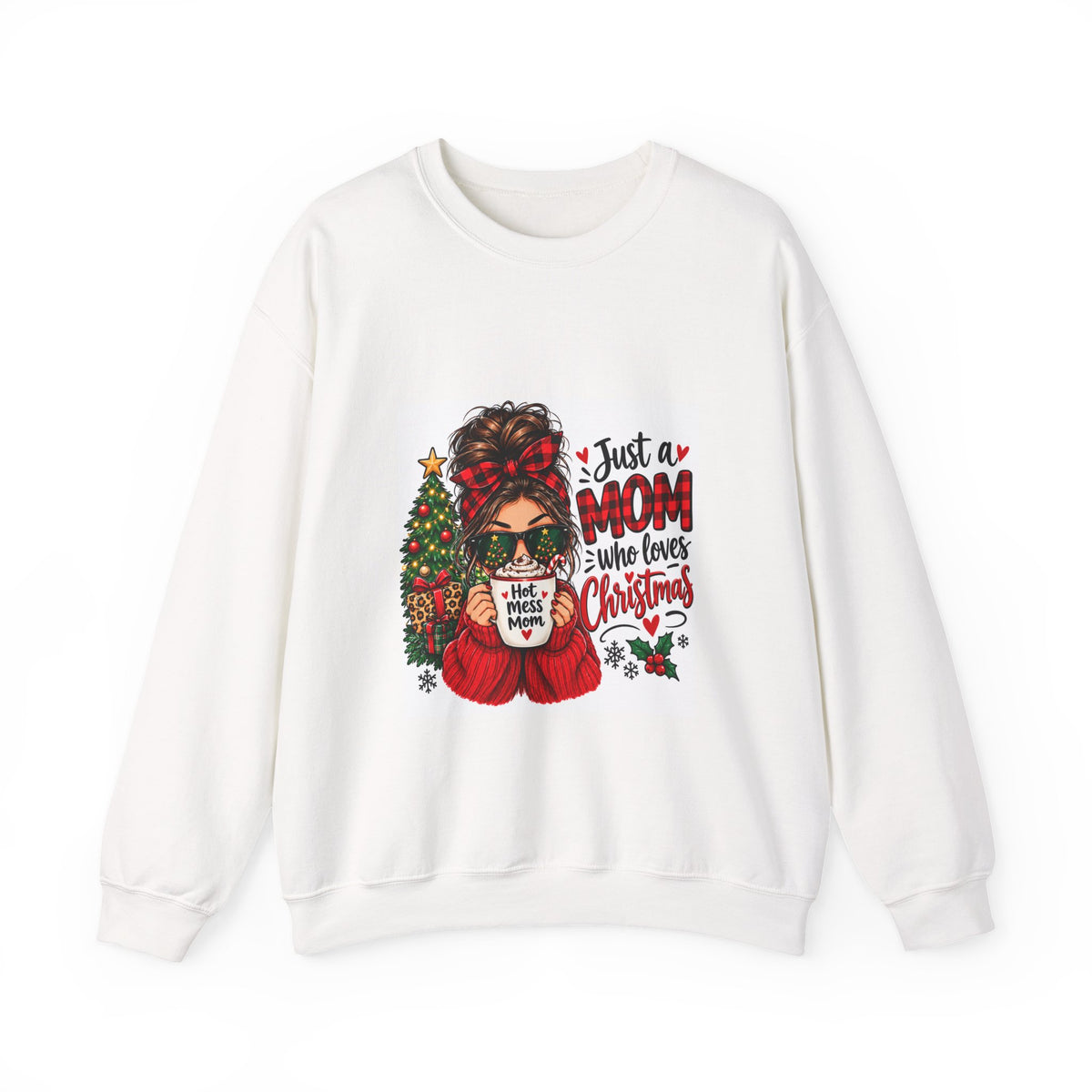 Christmas Mom Sweatshirt - "Just a Mom Who Loves Christmas" Cozy Holiday Crewneck