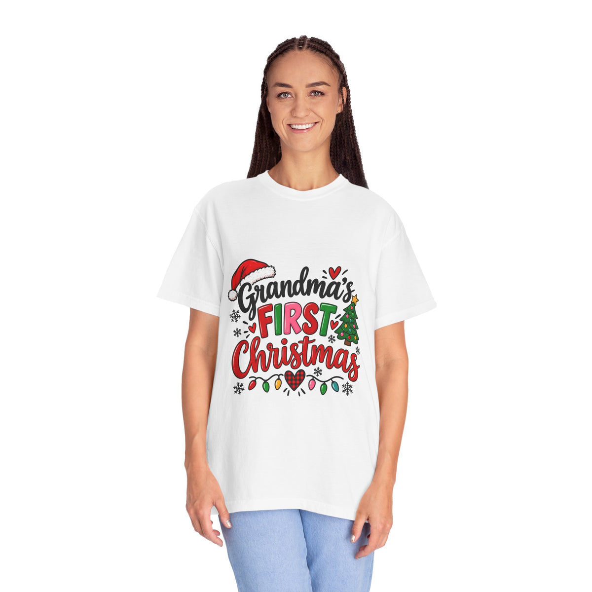 Grandma's First Christmas T-Shirt — Festive Holiday Tee for New Grandmothers