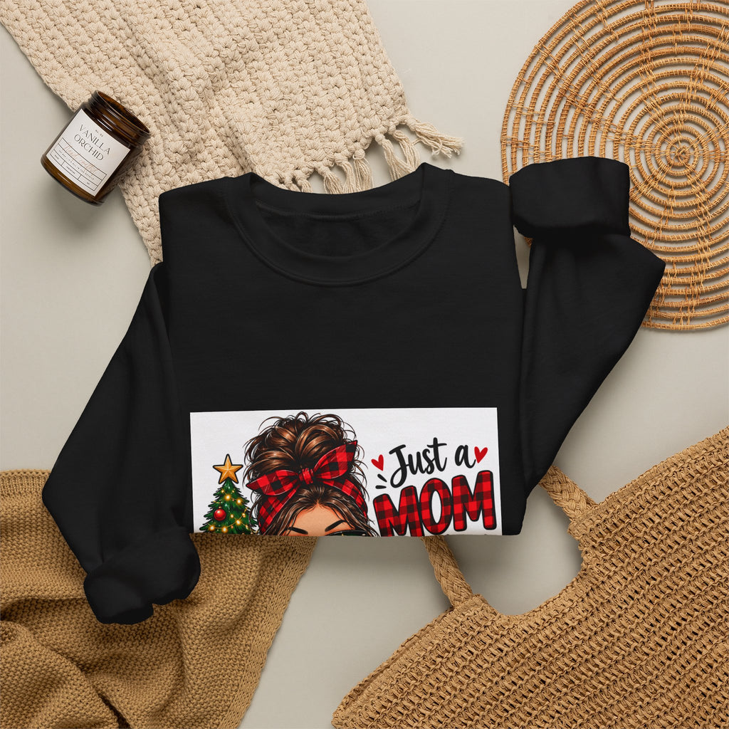 Christmas Mom Sweatshirt - "Just a Mom Who Loves Christmas" Cozy Holiday Crewneck