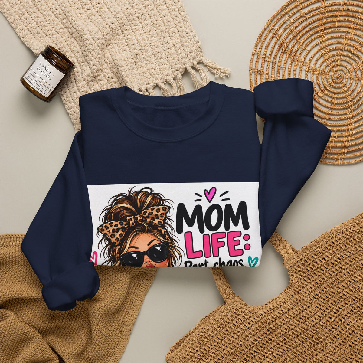 Mom Life Coffee Sweatshirt — 'Mom Life: Part chaos, part love, and a whole lot of coffee'