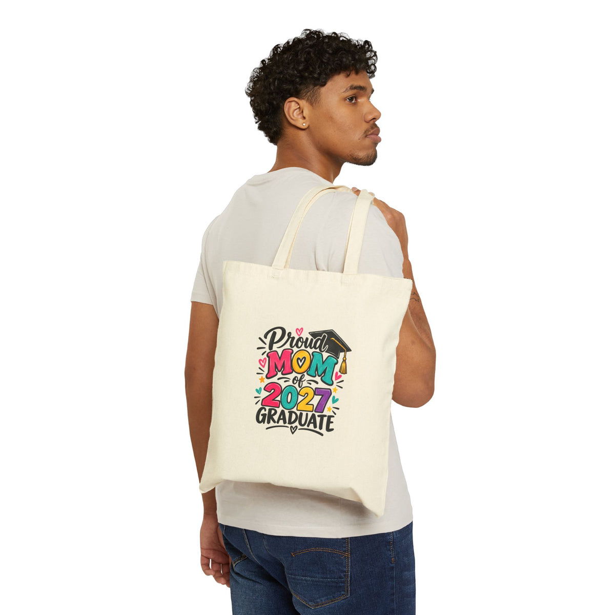 Proud Mom of 2027 Graduate Cotton Tote Bag
