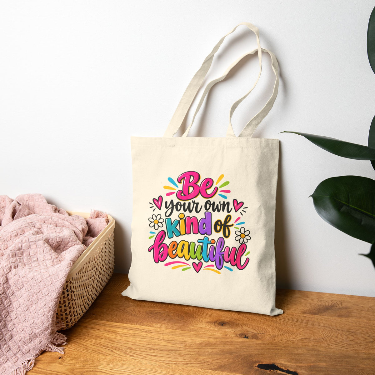 Be Your Own Kind of Beautiful Inspirational Canvas Tote Bag
