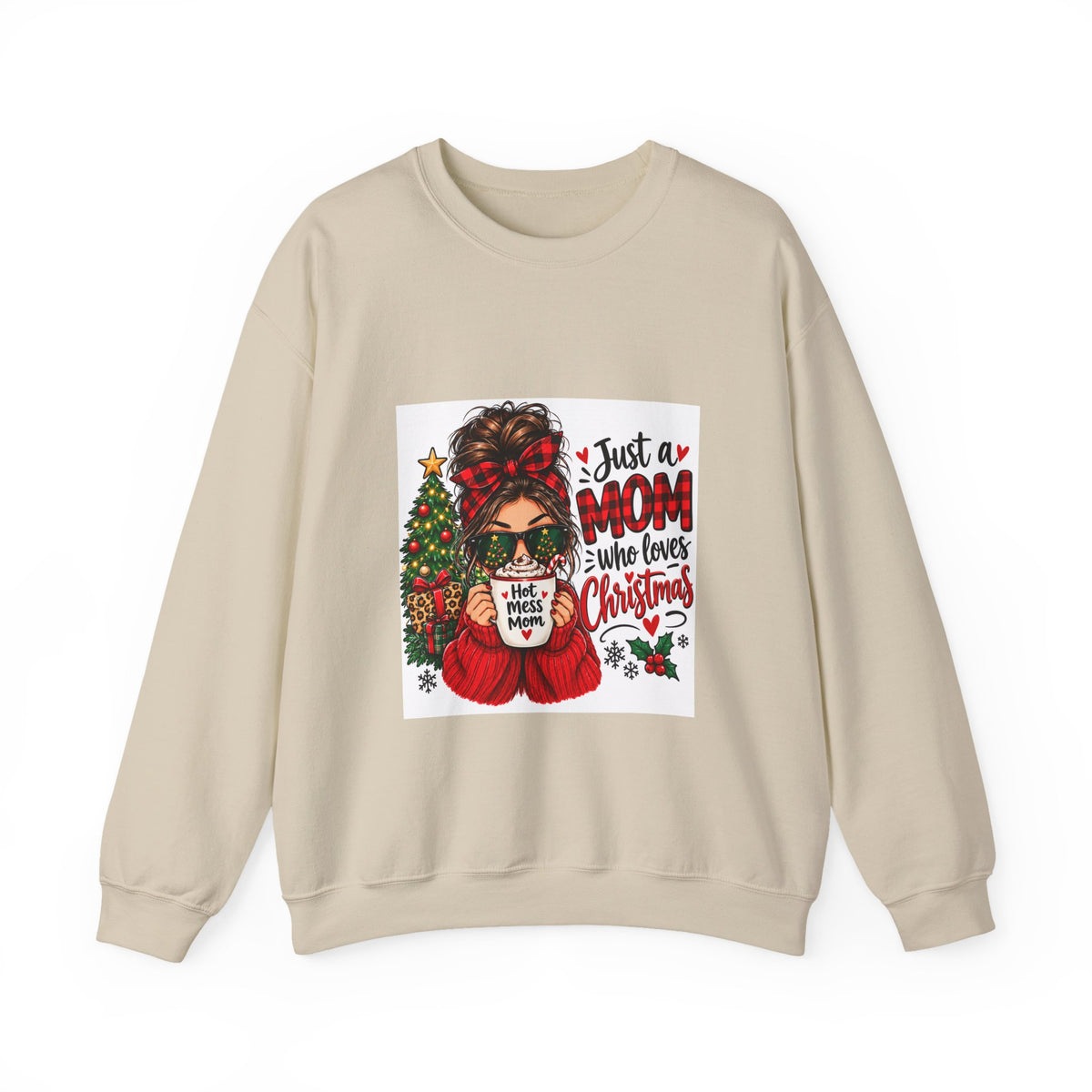 Christmas Mom Sweatshirt - "Just a Mom Who Loves Christmas" Cozy Holiday Crewneck