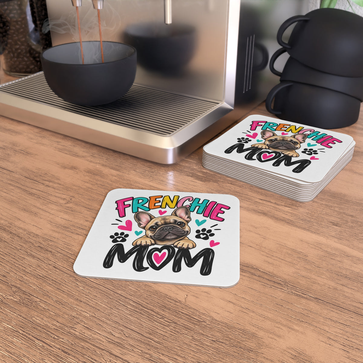 Frenchie Mom Coasters – Cute French Bulldog Drink Coaster Set