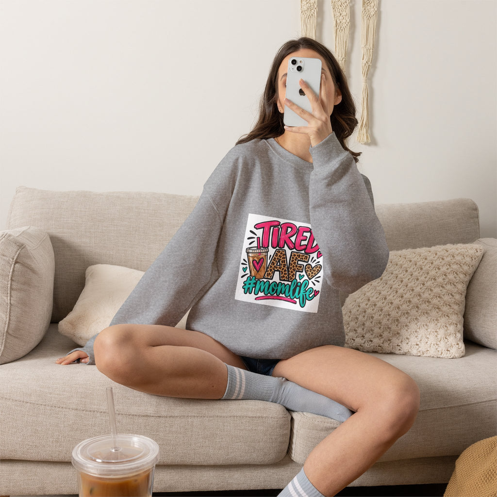 Tired Mom Life Crewneck Sweatshirt