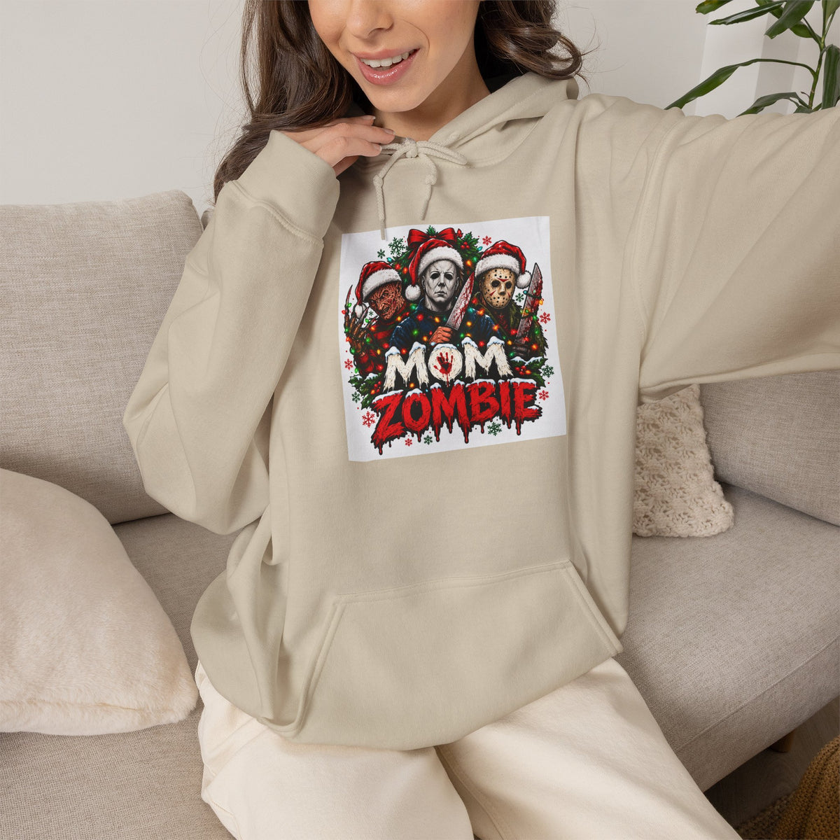 Mom Zombie Christmas Hoodie
