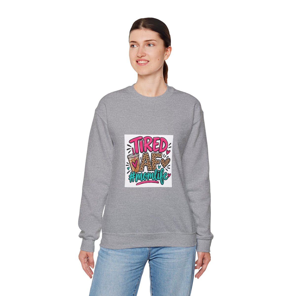 Tired Mom Life Crewneck Sweatshirt