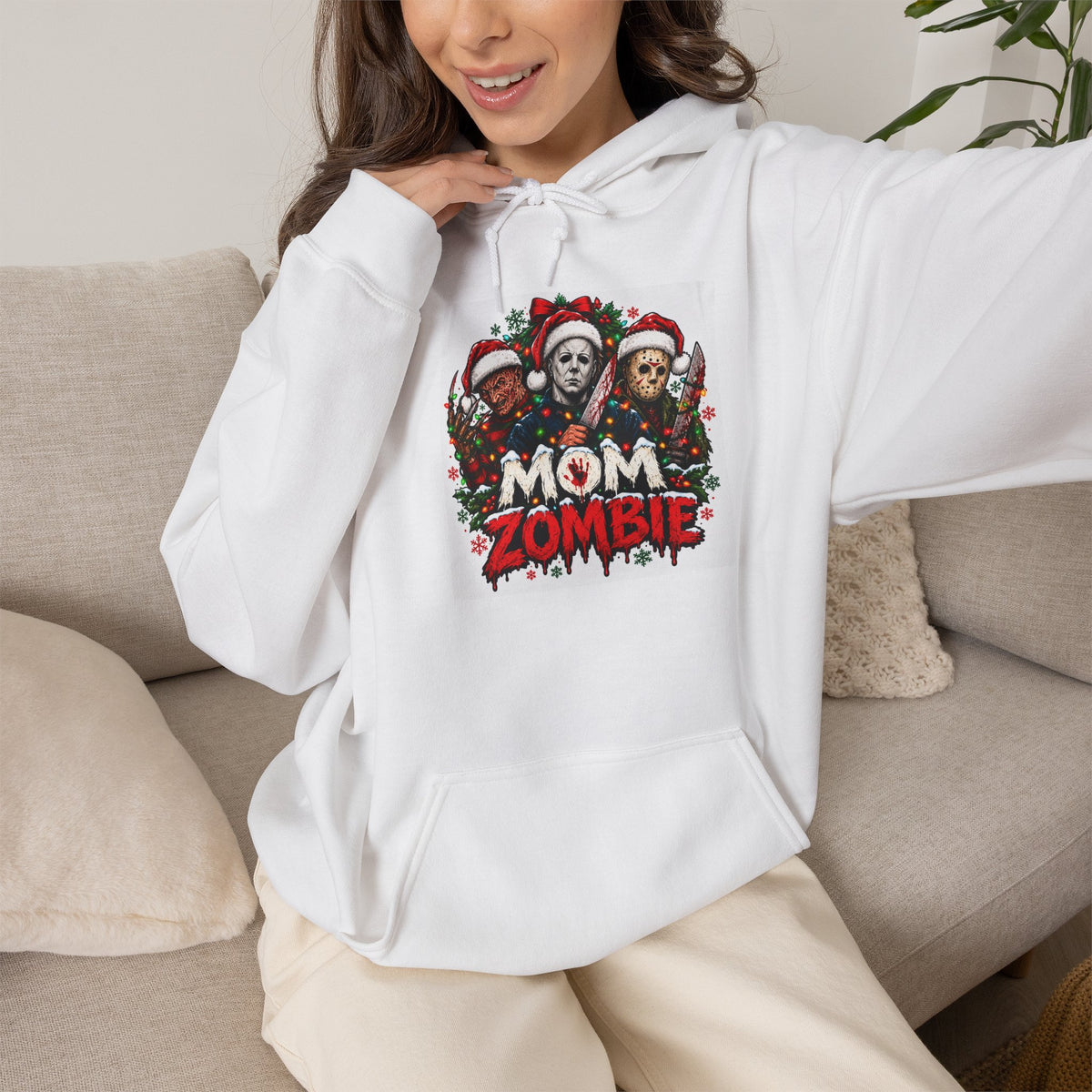 Mom Zombie Christmas Hoodie