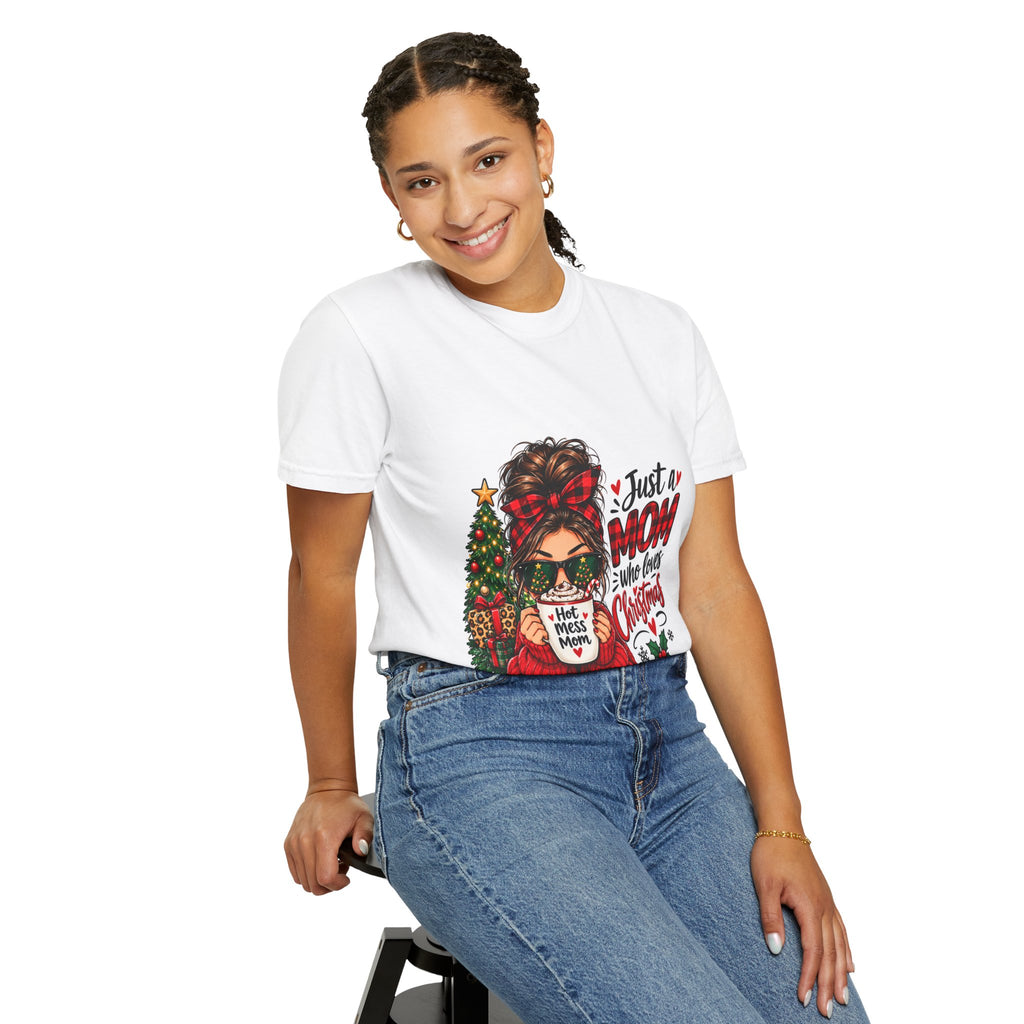 Christmas Mom T-Shirt — "Just a Mom Who Loves Christmas" Holiday Tee