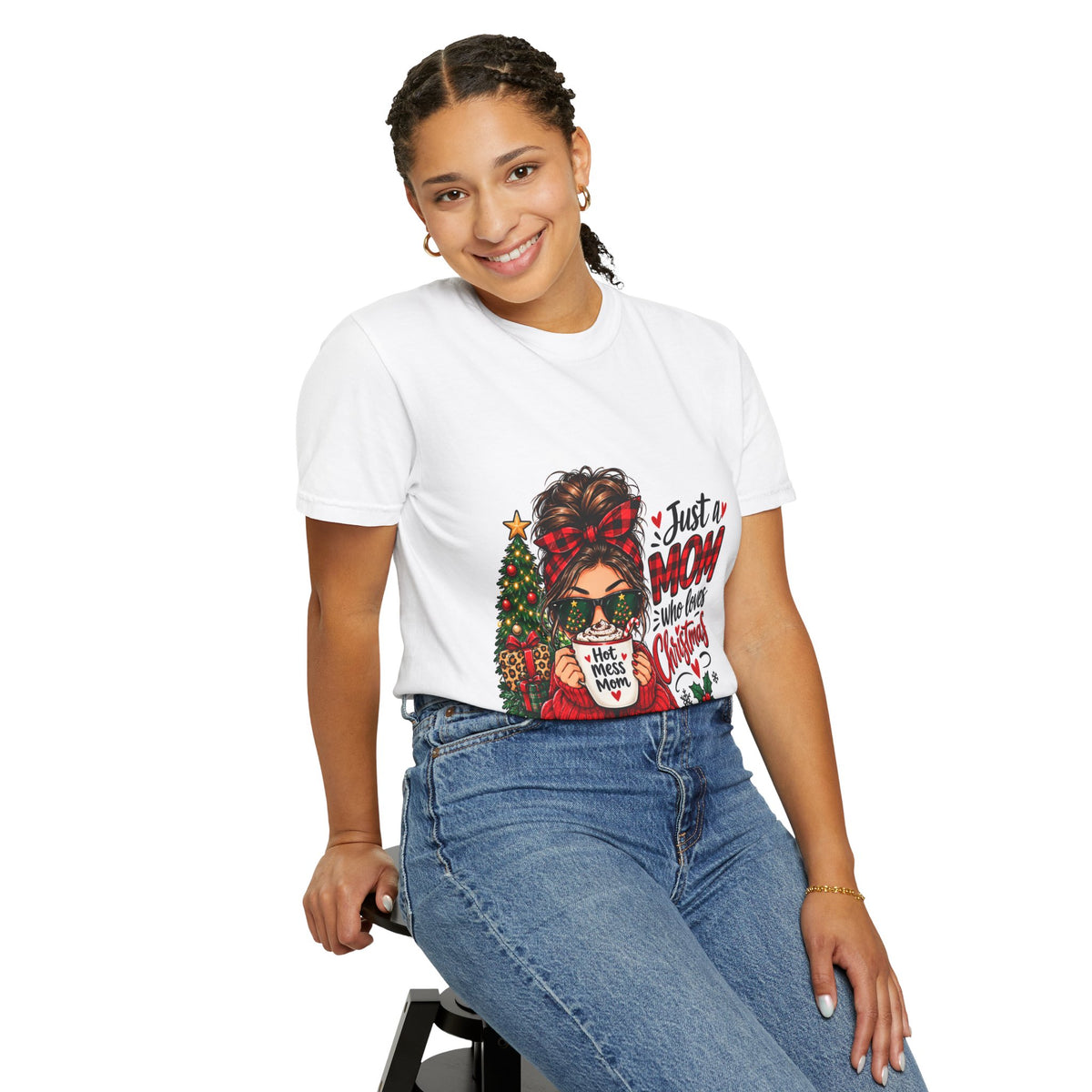 Christmas Mom T-Shirt — "Just a Mom Who Loves Christmas" Holiday Tee