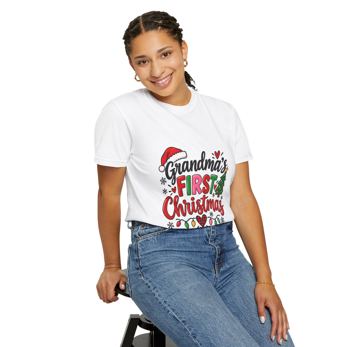 Grandma's First Christmas T-Shirt — Festive Holiday Tee for New Grandmothers