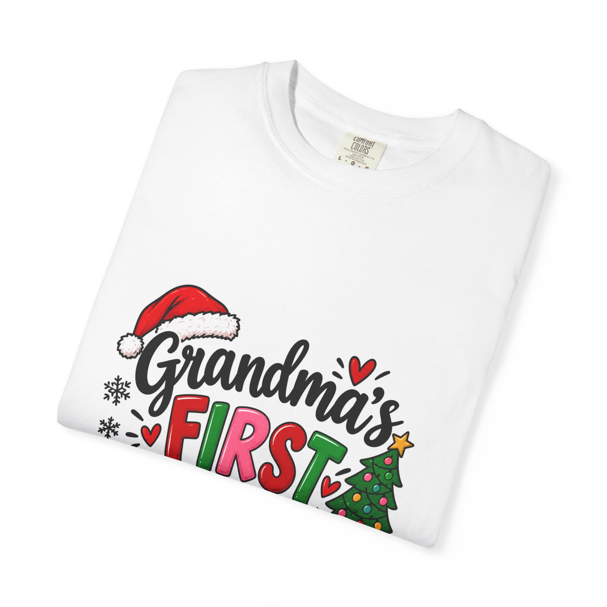 Grandma's First Christmas T-Shirt — Festive Holiday Tee for New Grandmothers
