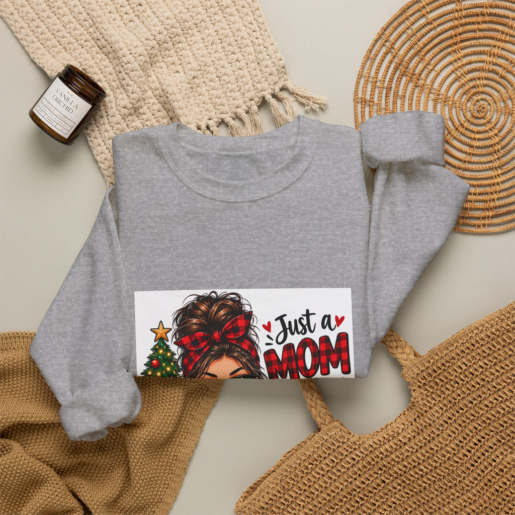 Christmas Mom Sweatshirt - "Just a Mom Who Loves Christmas" Cozy Holiday Crewneck