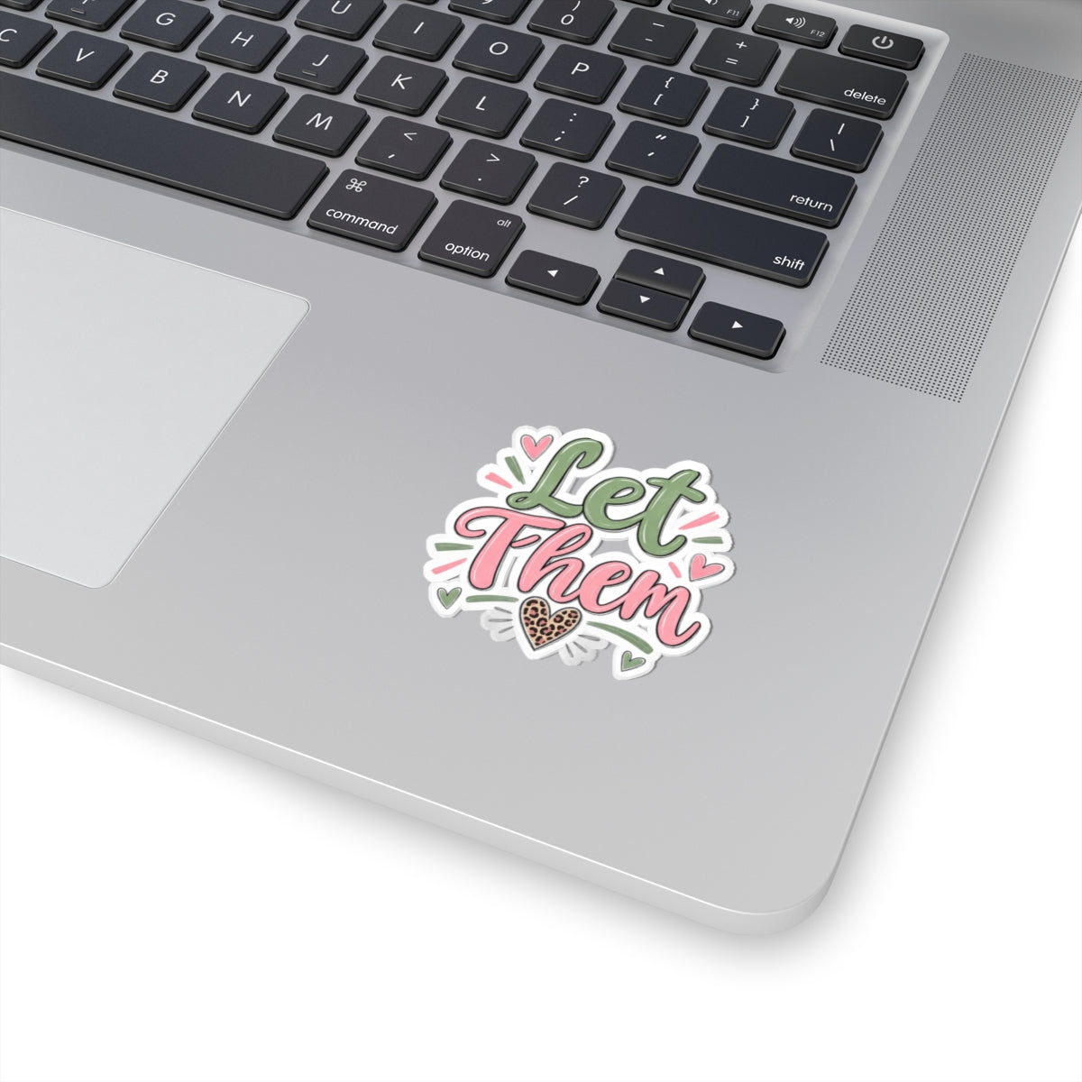 Let Them Sticker — Pink & Green Script Kiss-Cut Sticker