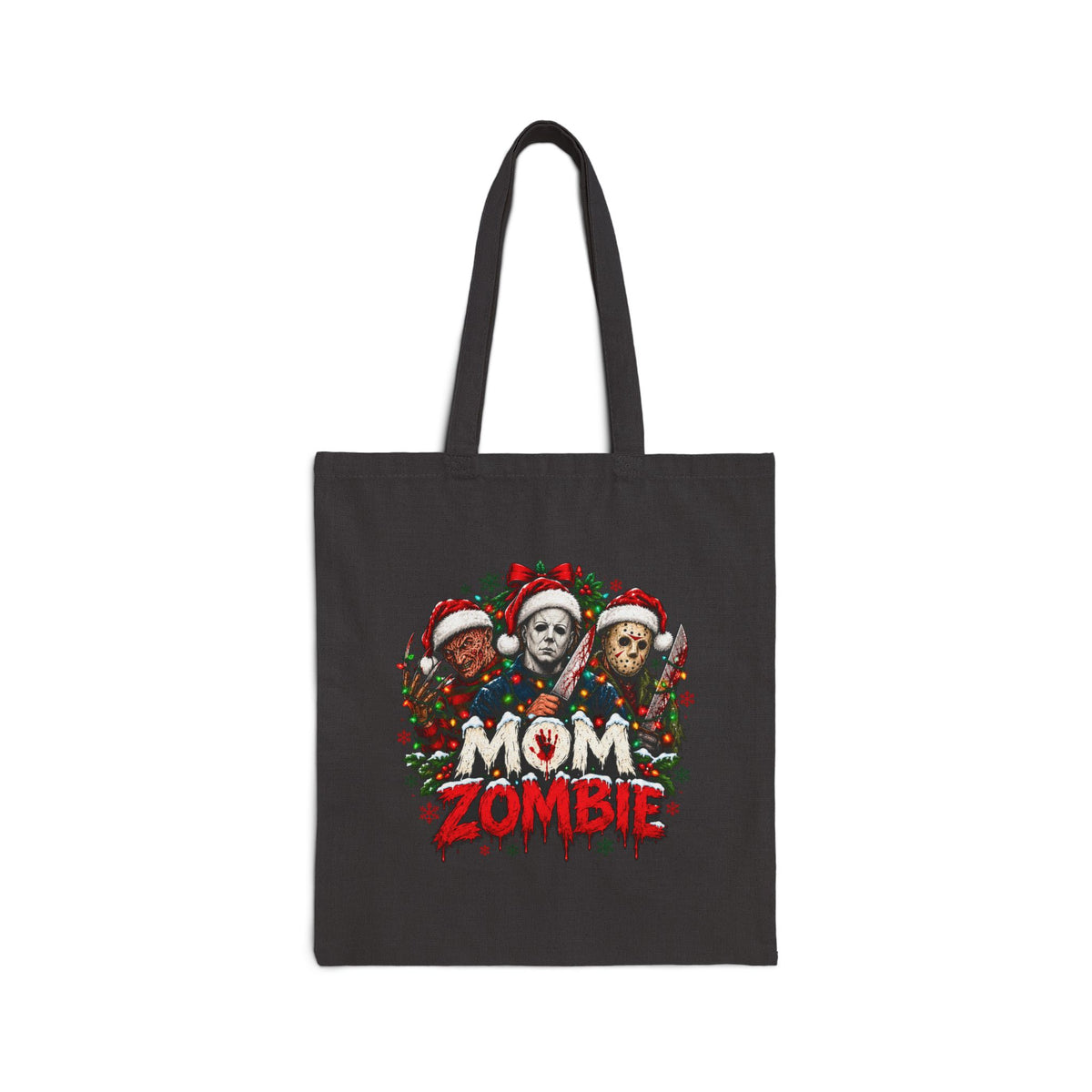 Mom Zombie Halloween Cotton Canvas Tote Bag