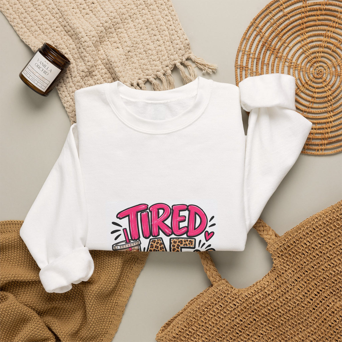 Tired Mom Life Crewneck Sweatshirt