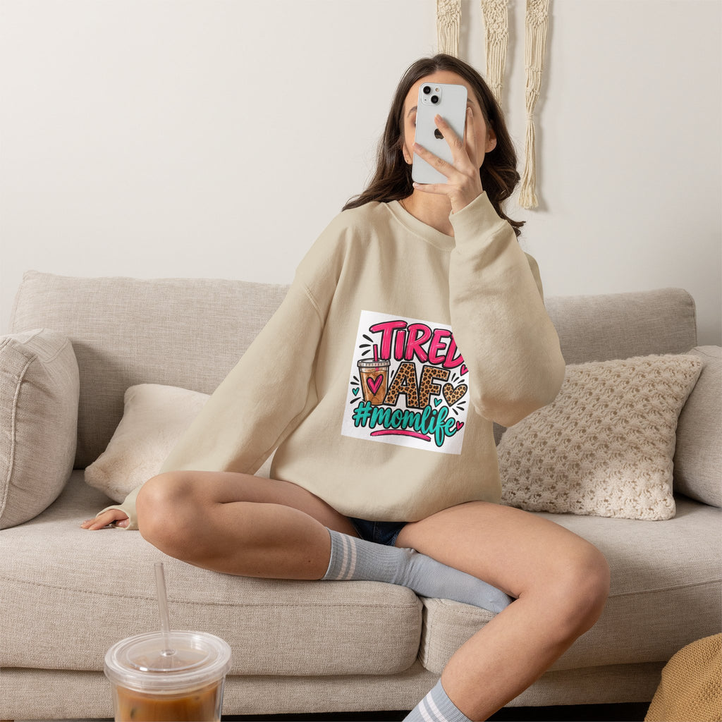 Tired Mom Life Crewneck Sweatshirt
