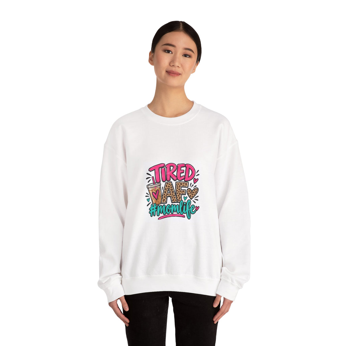 Tired Mom Life Crewneck Sweatshirt