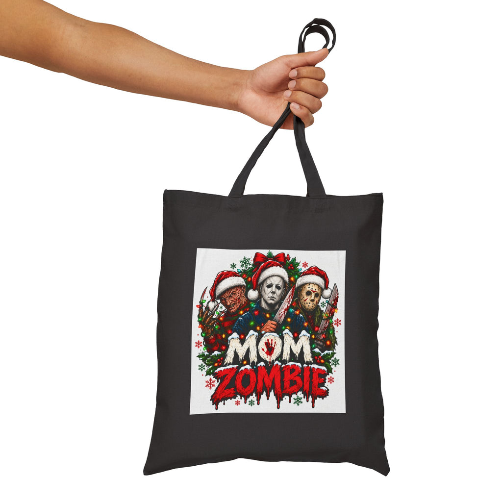 Mom Zombie Halloween Cotton Canvas Tote Bag