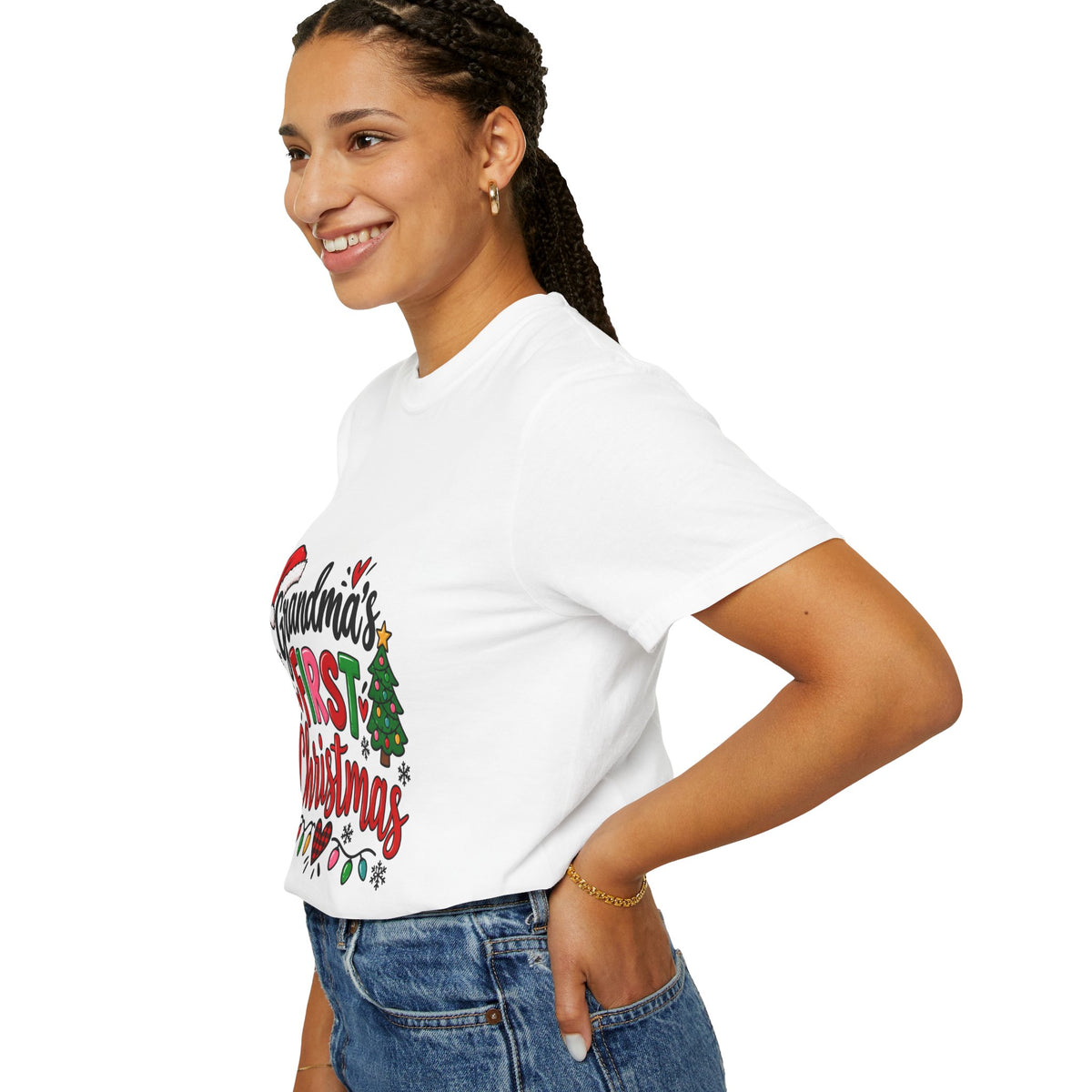 Grandma's First Christmas T-Shirt — Festive Holiday Tee for New Grandmothers
