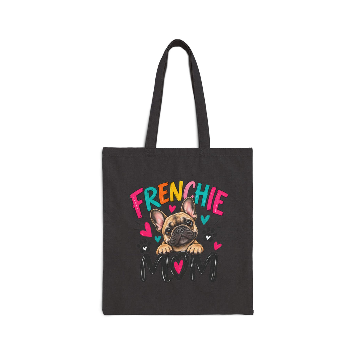 Frenchie Mom Tote Bag - Cute French Bulldog Canvas Grocery & Gift Tote