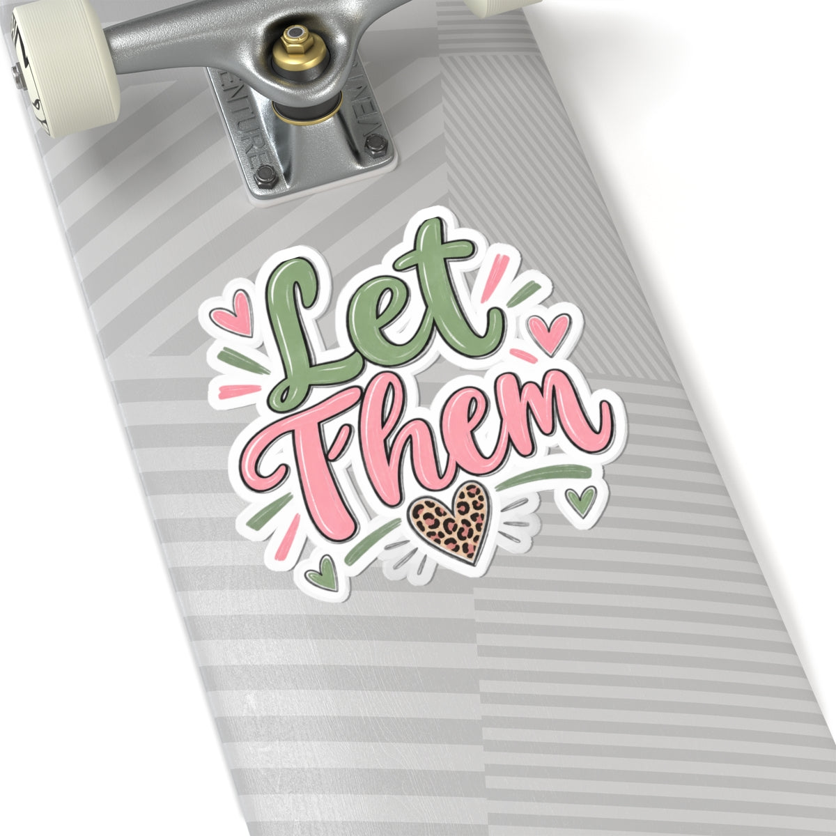 Let Them Sticker — Pink & Green Script Kiss-Cut Sticker