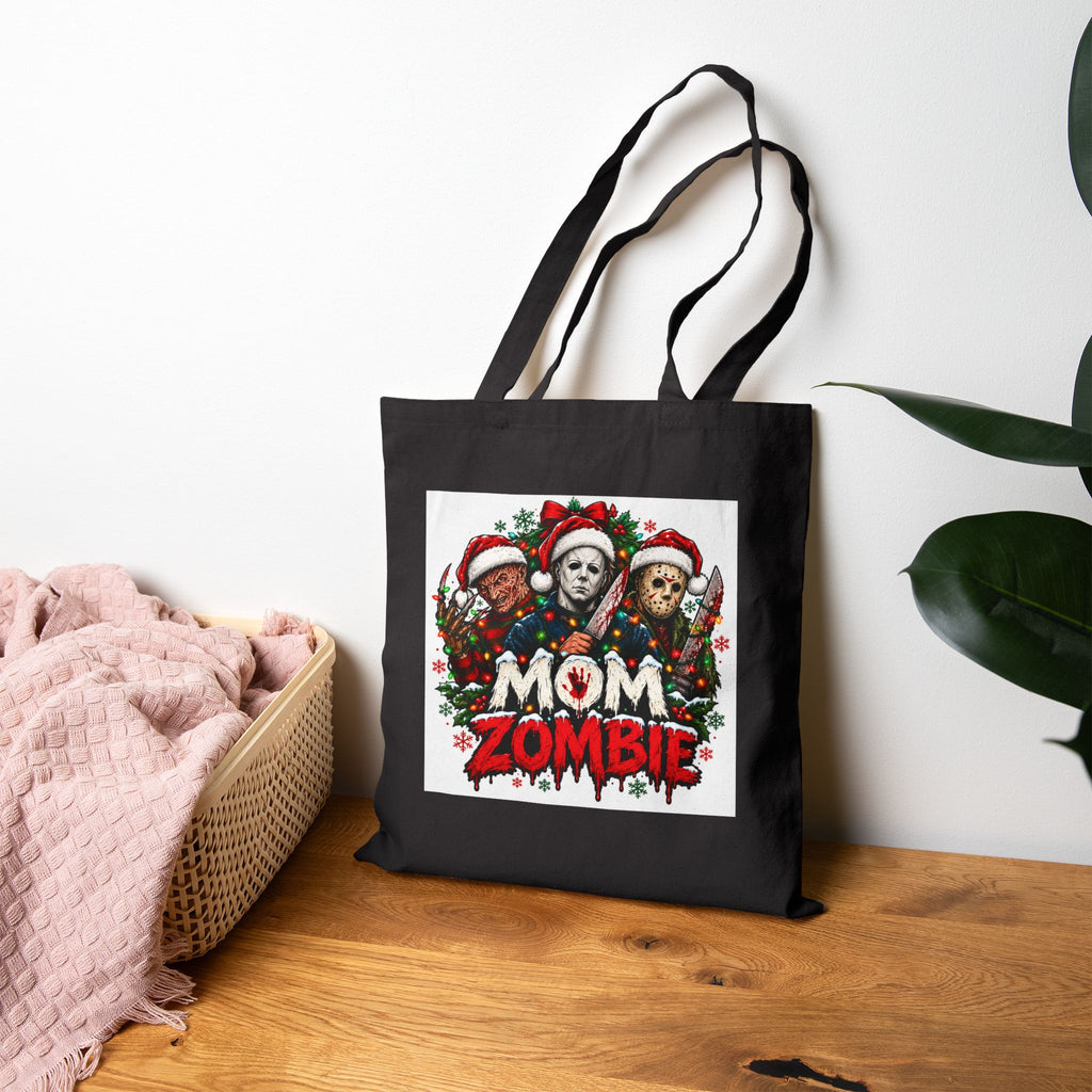 Mom Zombie Halloween Cotton Canvas Tote Bag