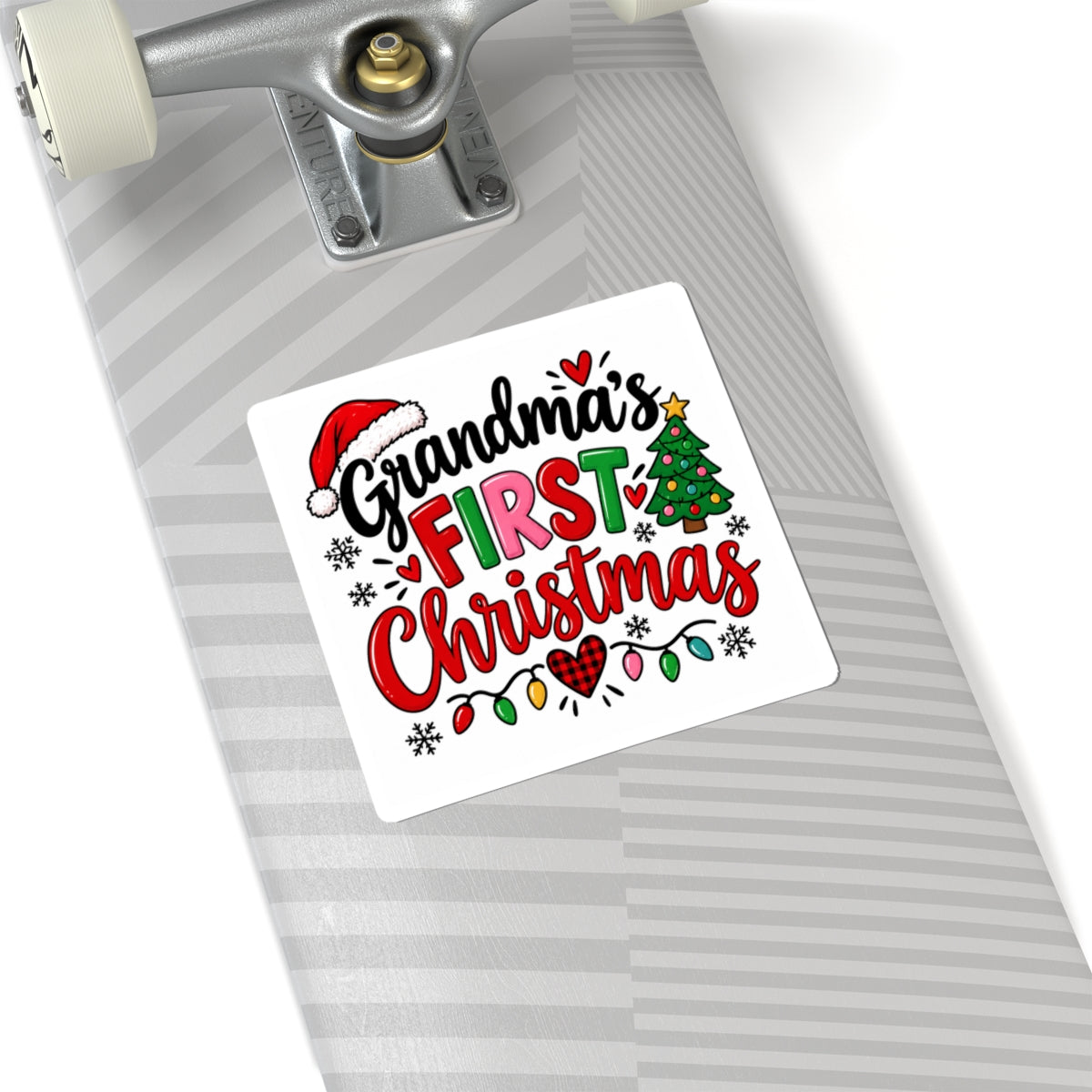 Grandma's First Christmas Kiss-Cut Sticker — Festive Holiday Decal