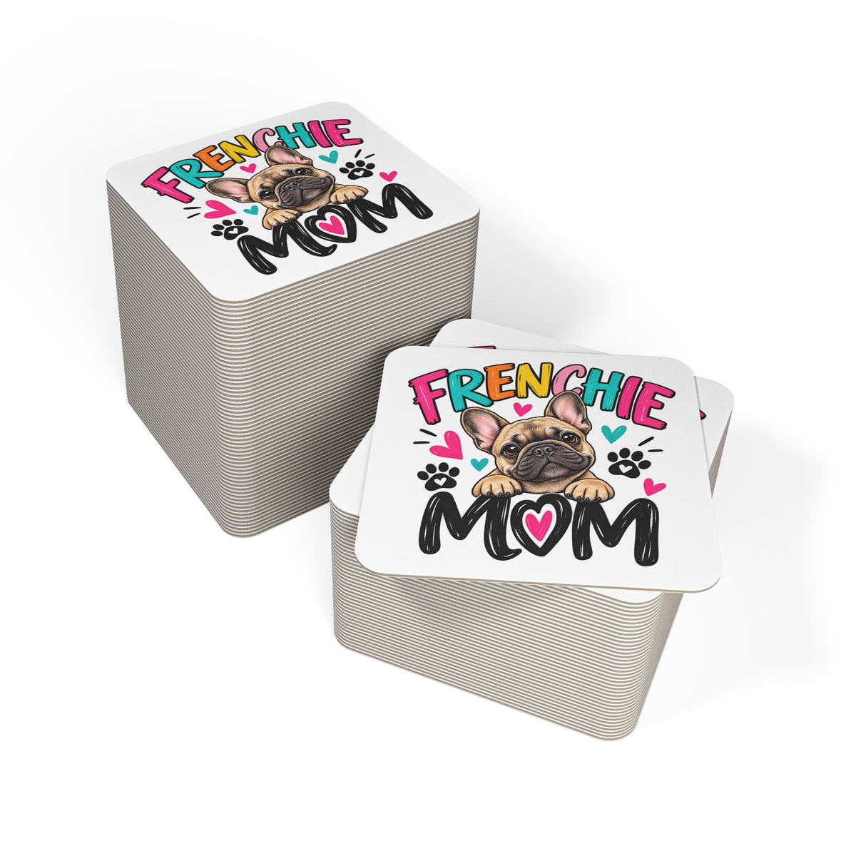 Frenchie Mom Coasters – Cute French Bulldog Drink Coaster Set