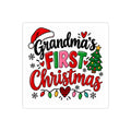 Grandma's First Christmas Kiss-Cut Sticker — Festive Holiday Decal