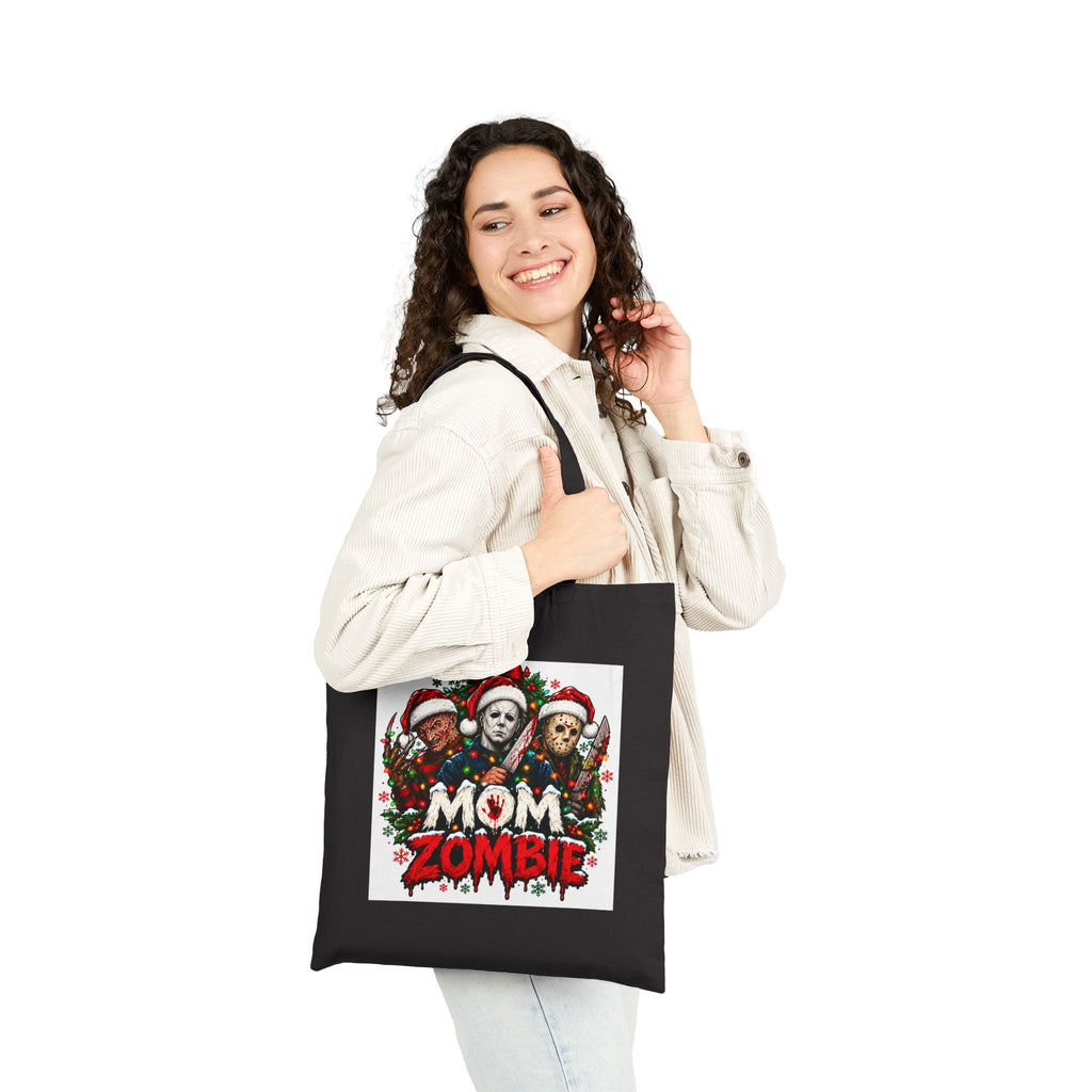 Mom Zombie Halloween Cotton Canvas Tote Bag