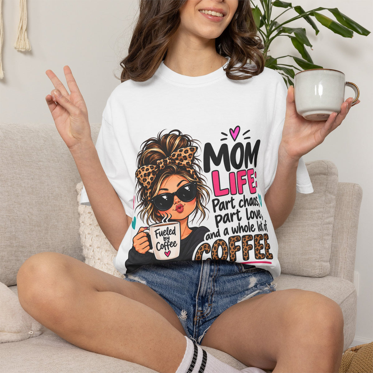 Mom Life Coffee Graphic T-Shirt