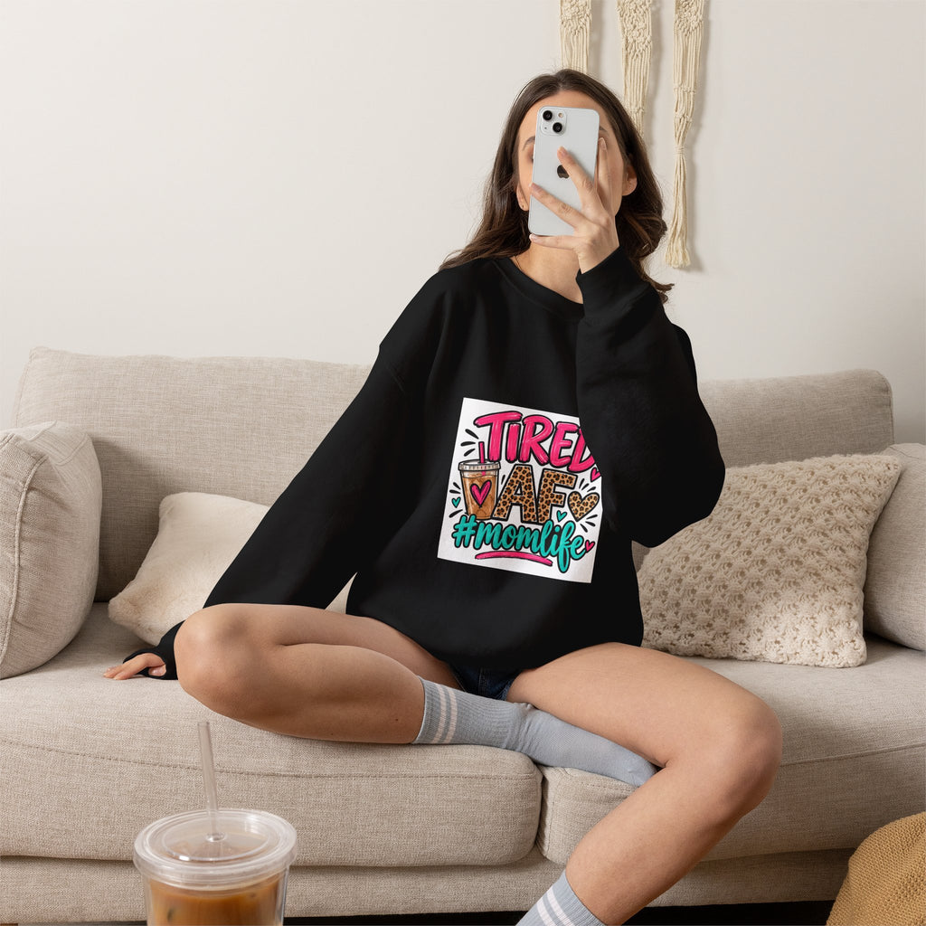 Tired Mom Life Crewneck Sweatshirt